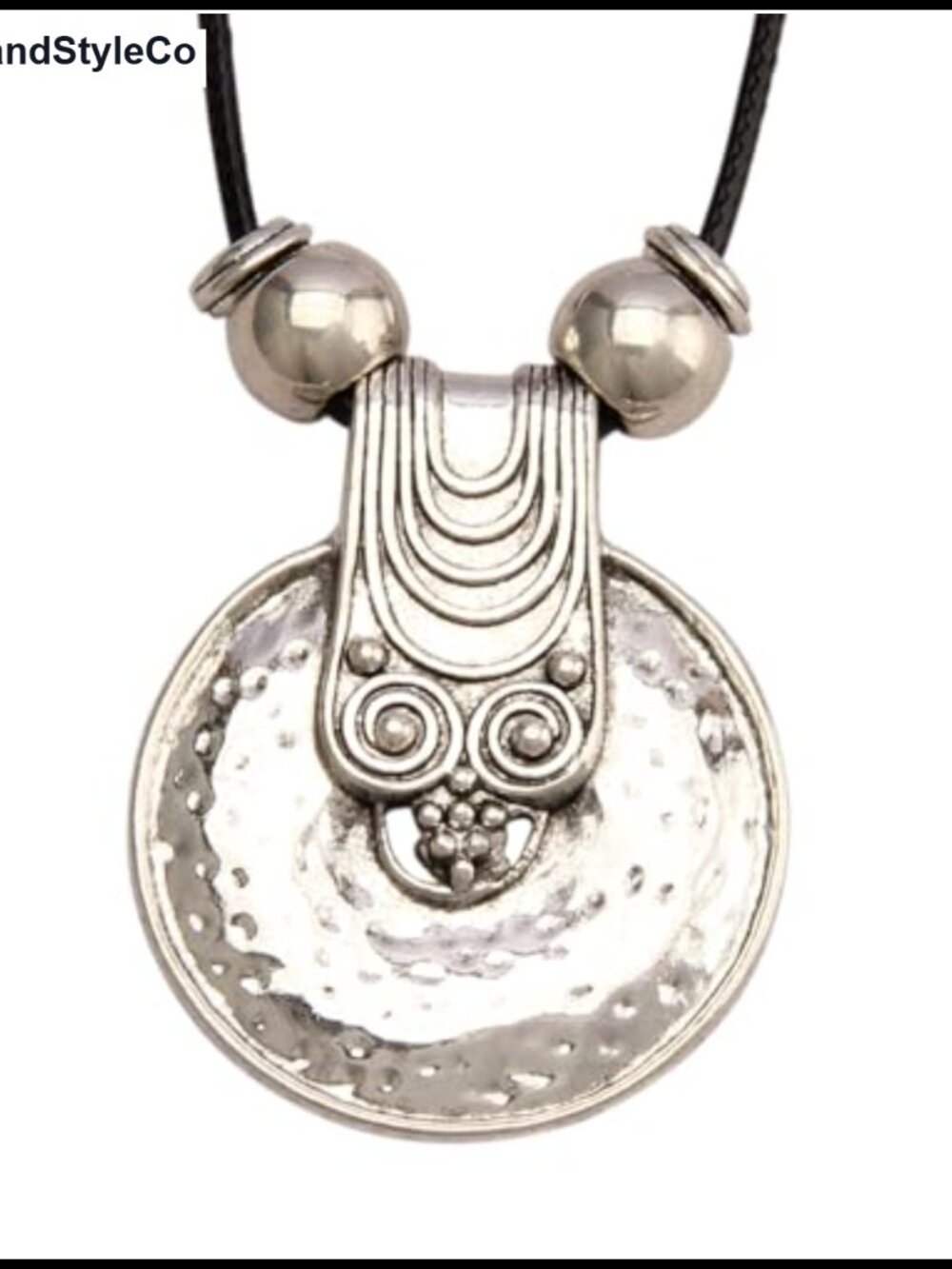 Boho Pendant Necklace Faux Leather Turquoise Long Layering Women